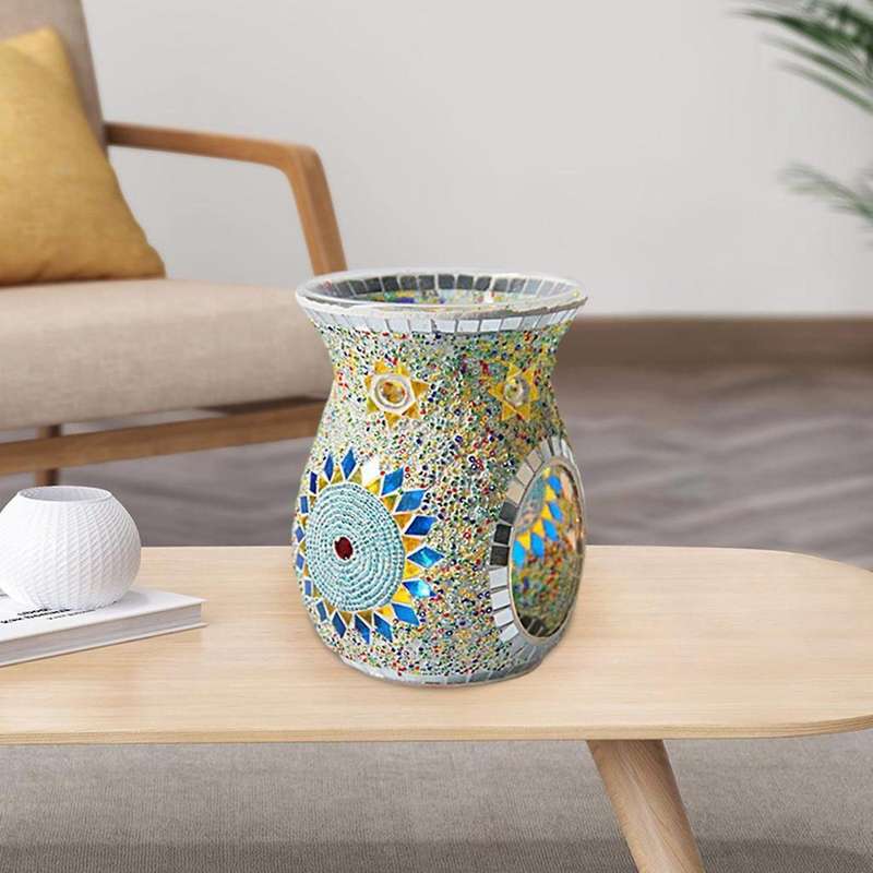 Mosaic Glass Oil Burner Tealight Candle Wax Melter Warmer Candle B