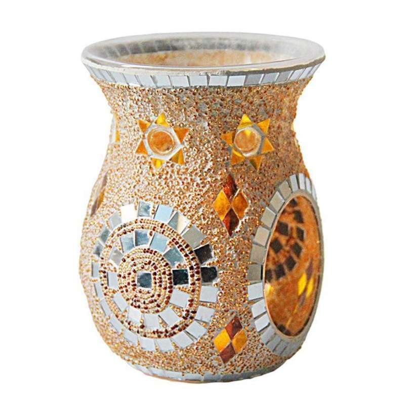 Mosaic Glass Oil Burner Tealight Candle Wax Melter Warmer Candle A