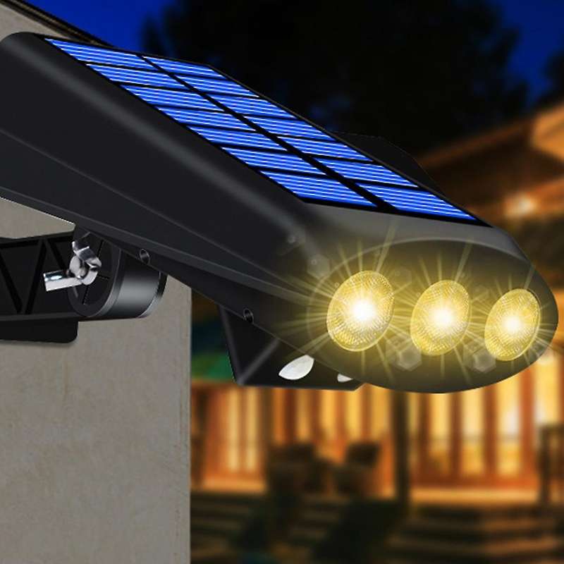 Solar Garden Wall Light Outdoor Solar Led Lamp Black Shell White