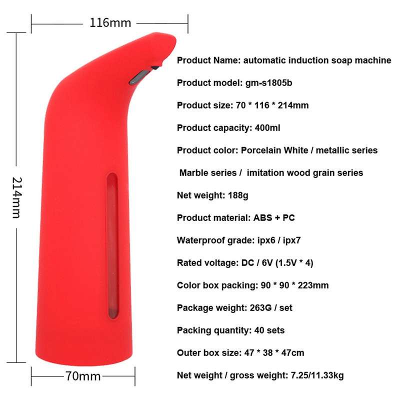 Automatic 400ml Electric Soap Dispenser with Sensor for Kitchens
