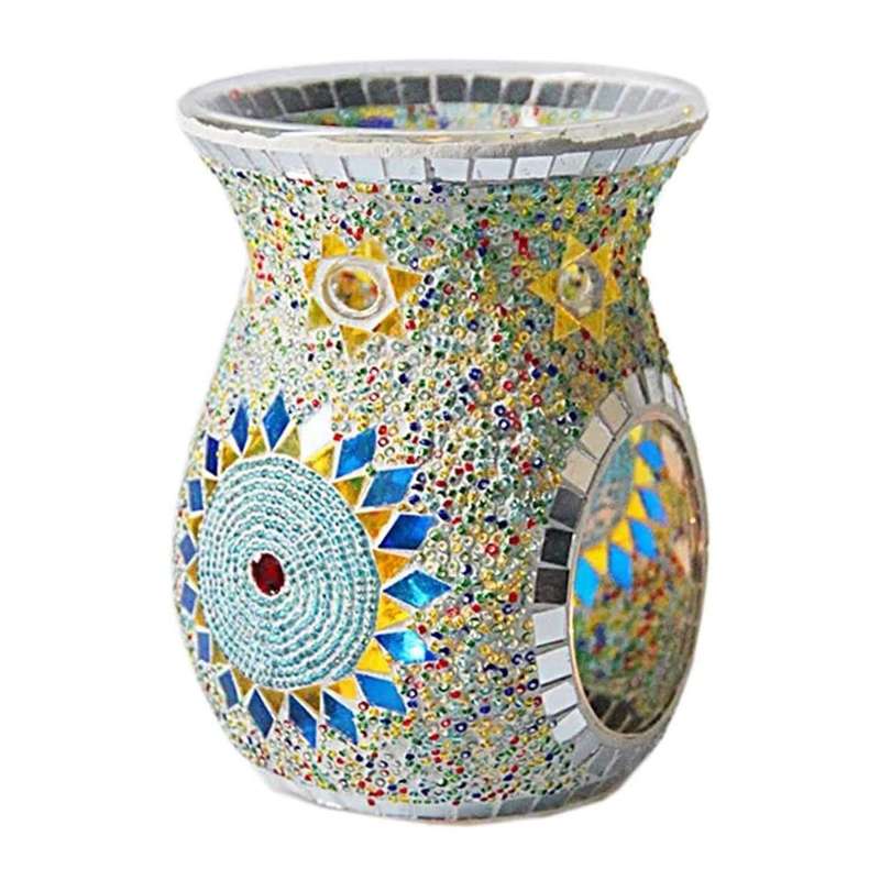 Mosaic Glass Oil Burner Tealight Candle Wax Melter Warmer Candle C