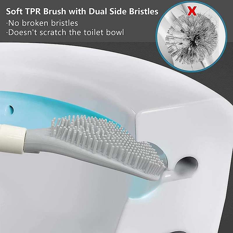 Toilet Brushes & Holders (2 Pack), for Bathroom Deep Cleaning-white