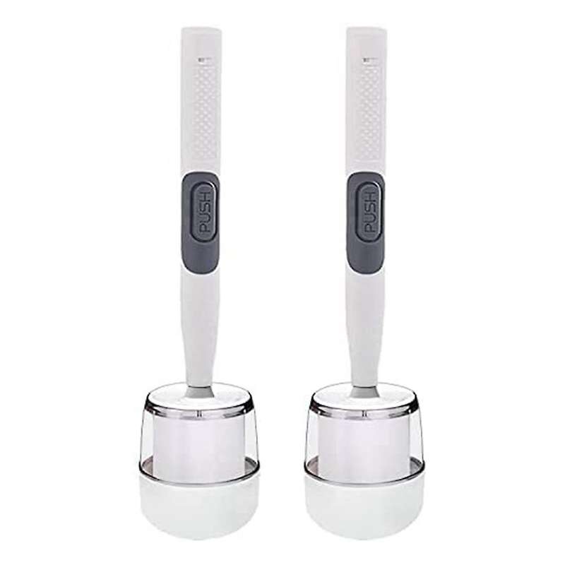 Toilet Brushes & Holders (2 Pack), for Bathroom Deep Cleaning-white