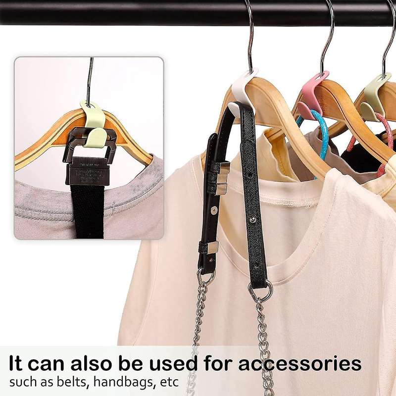 200pcs Clothes Hanger Connector Hooks, 4-colors Hanger Extender Hooks