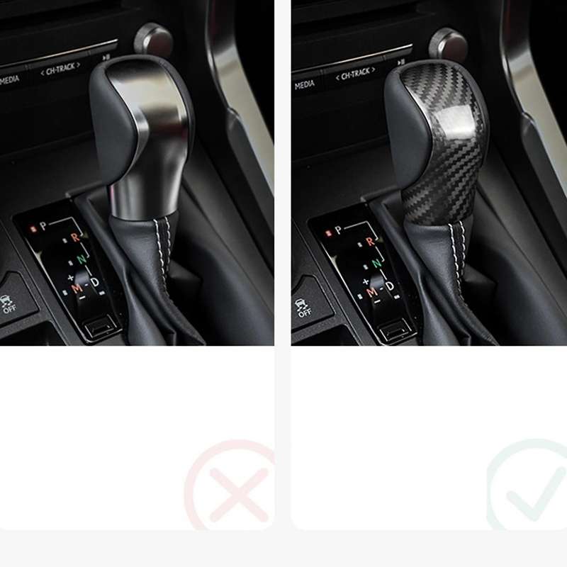Carbon Fiber Car Gear Shift Knob Cover Trim for Lexus Nx Nx200t,black