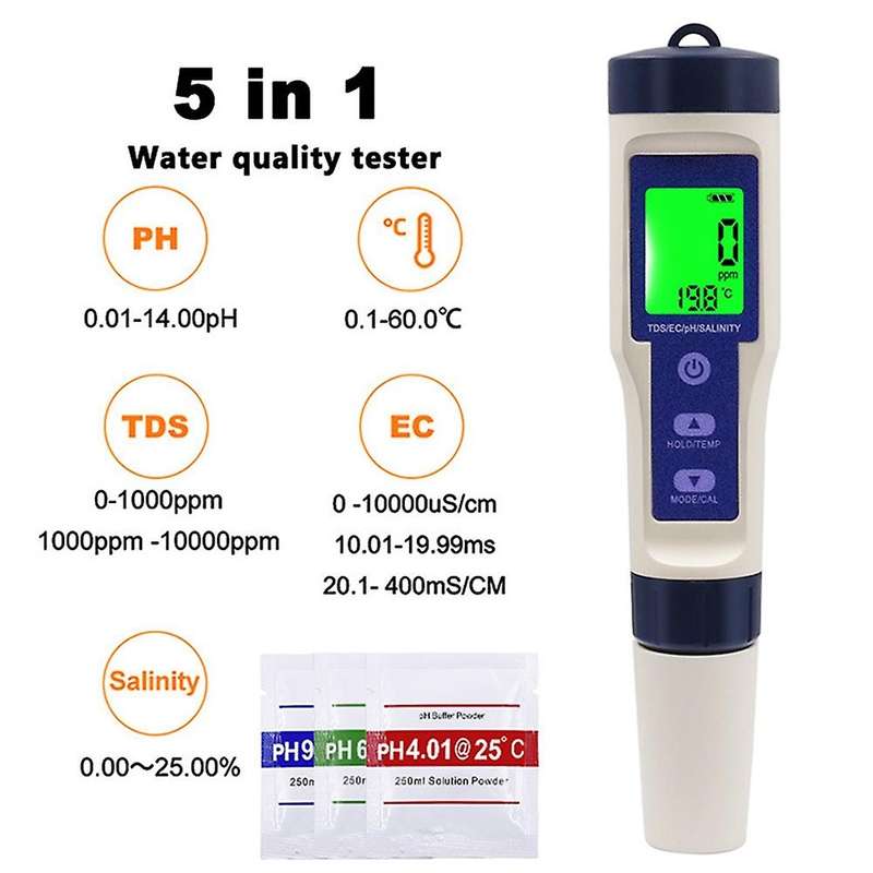 Tds/ec/ph/salinity Water Quality Monitor Tester