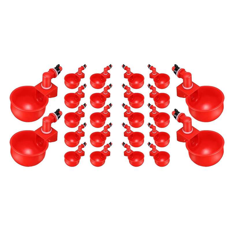 12pcs Chicken Watering Cup Automatic Filling Waterer Poultry Drinking