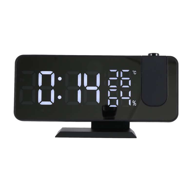 Projection Alarm Clock with Fm ,temperature Monitor,easy to Use,black