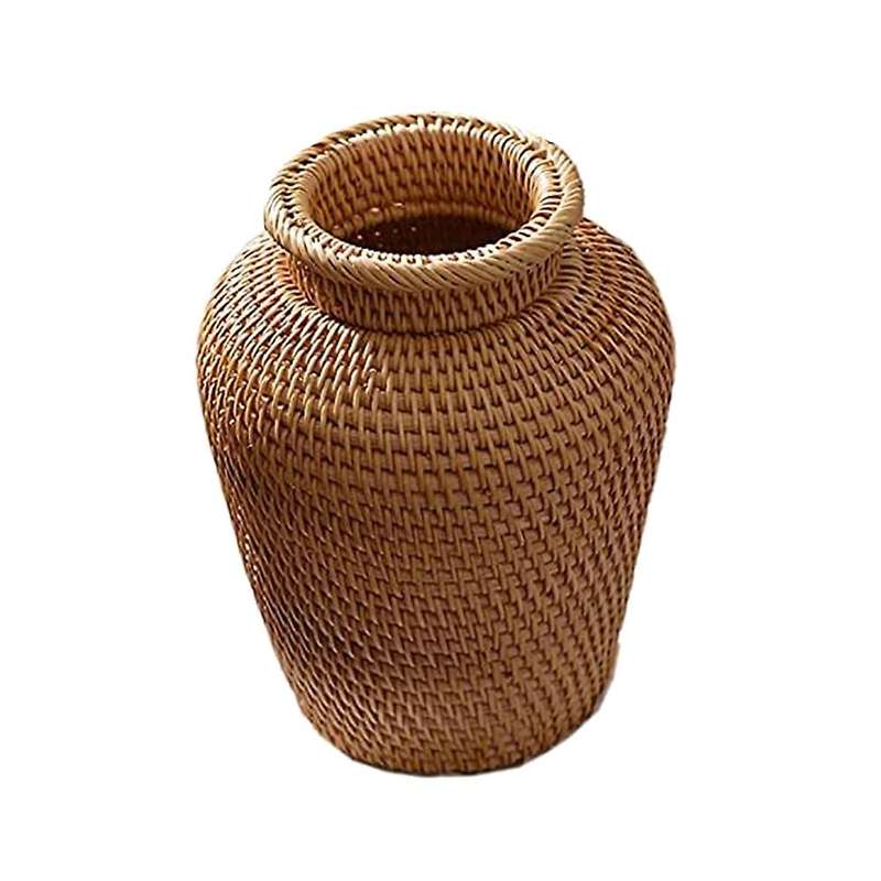 Rattan Woven Vase Art Vase Faddish Flower Pot for Home Decor