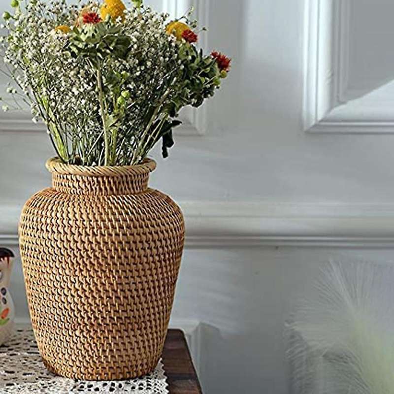 Rattan Woven Vase Art Vase Faddish Flower Pot for Home Decor