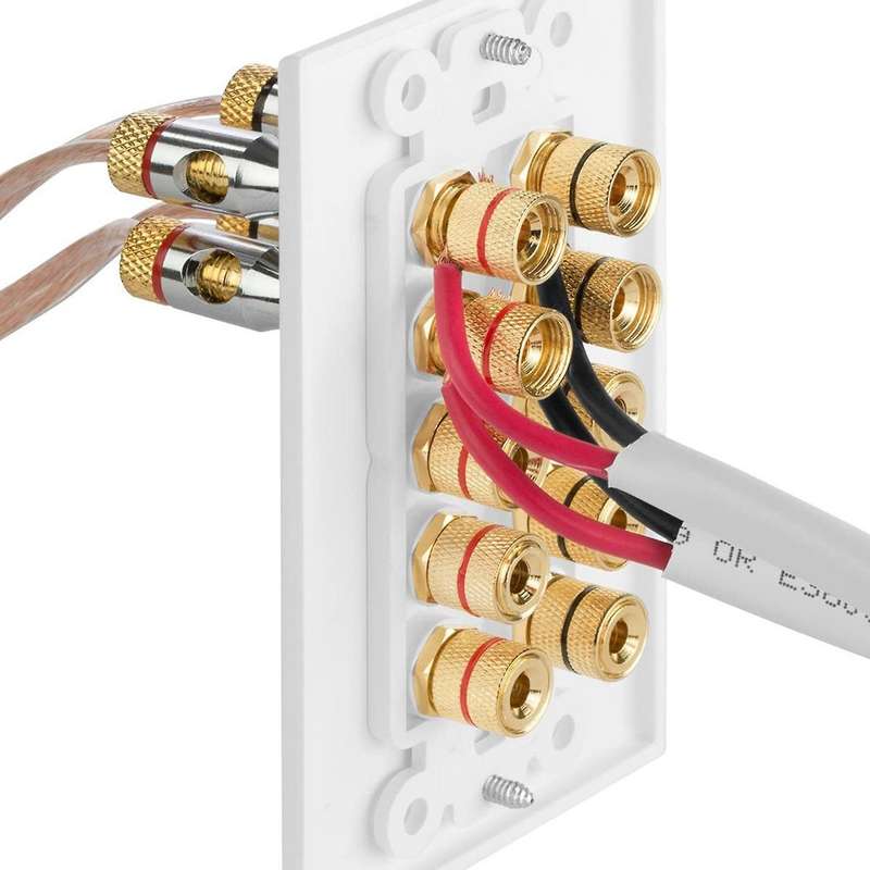 Gold Plated Copper Banana Binding Post Coupler Type Audio Wall Plate