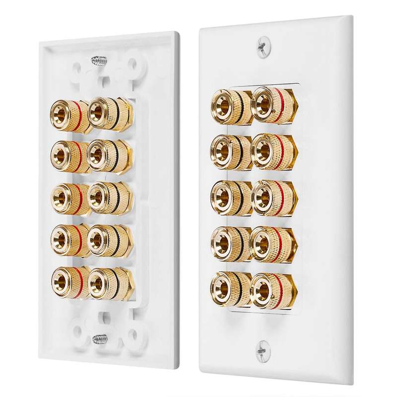 Gold Plated Copper Banana Binding Post Coupler Type Audio Wall Plate