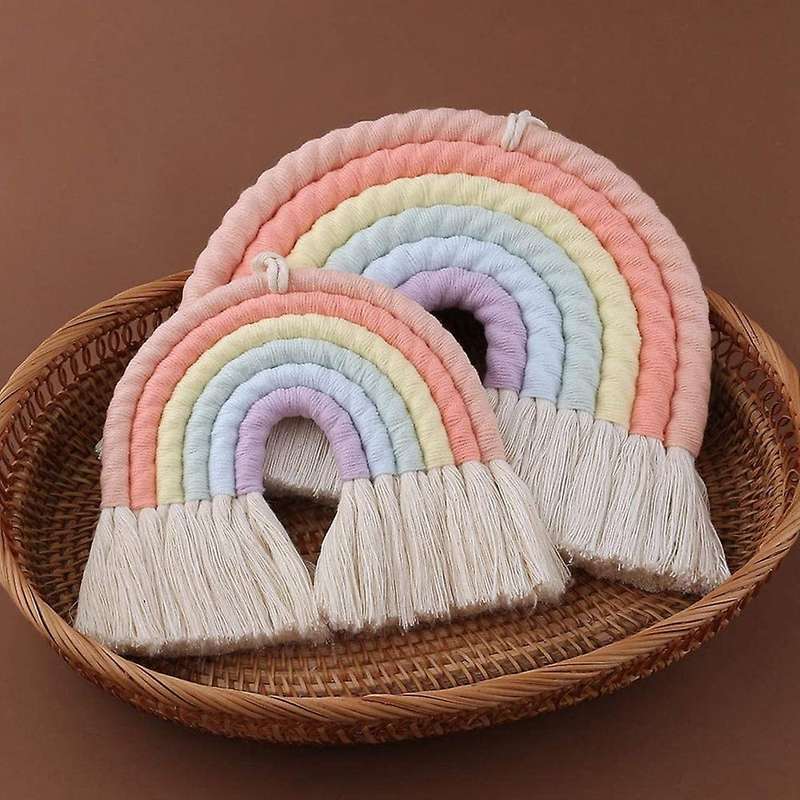 Rainbow Macrame Tapestry Wall Hanging Nordic Style Boho Home Decor