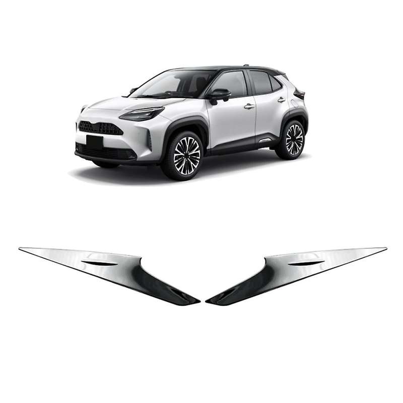 External Abs Chrome Front Headlight Lamp Cover Garnish Strip Eyebrow