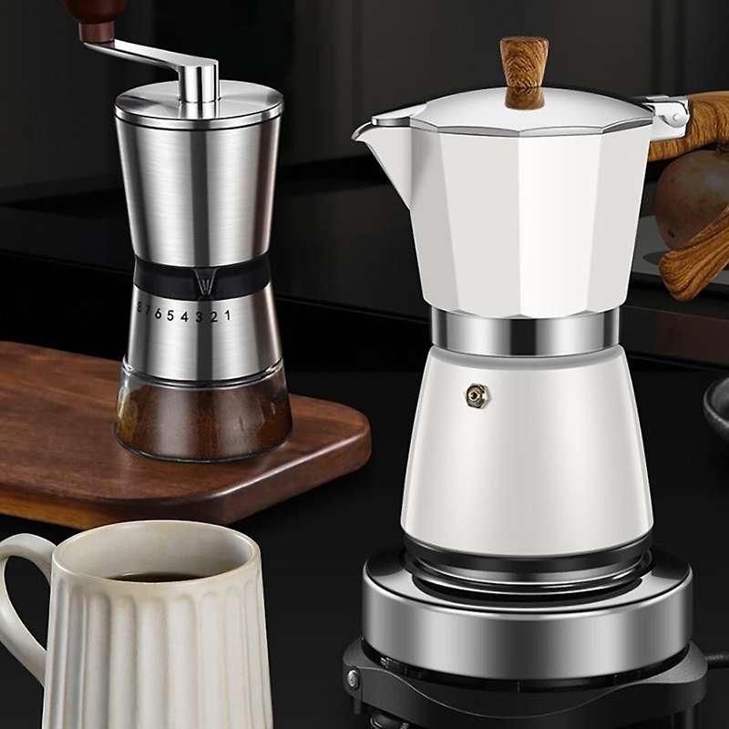 Stovetop Espresso Maker Moka Pot Manual Coffee Percolator Machine, B