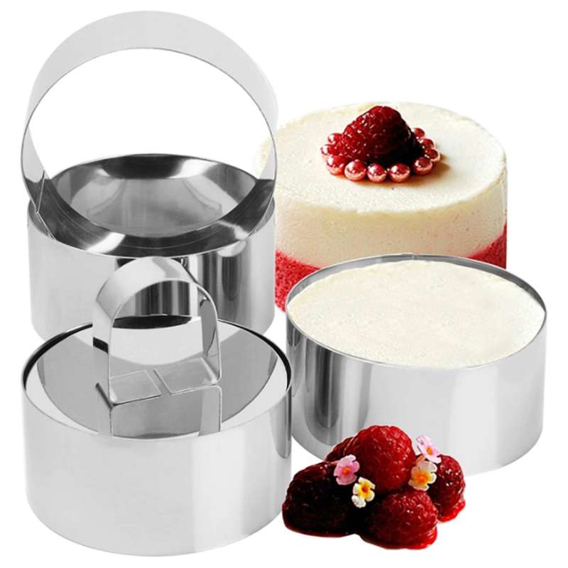 Round Cake Rings,stainless Steel Biscuit Cutter Mousse Circle Cake