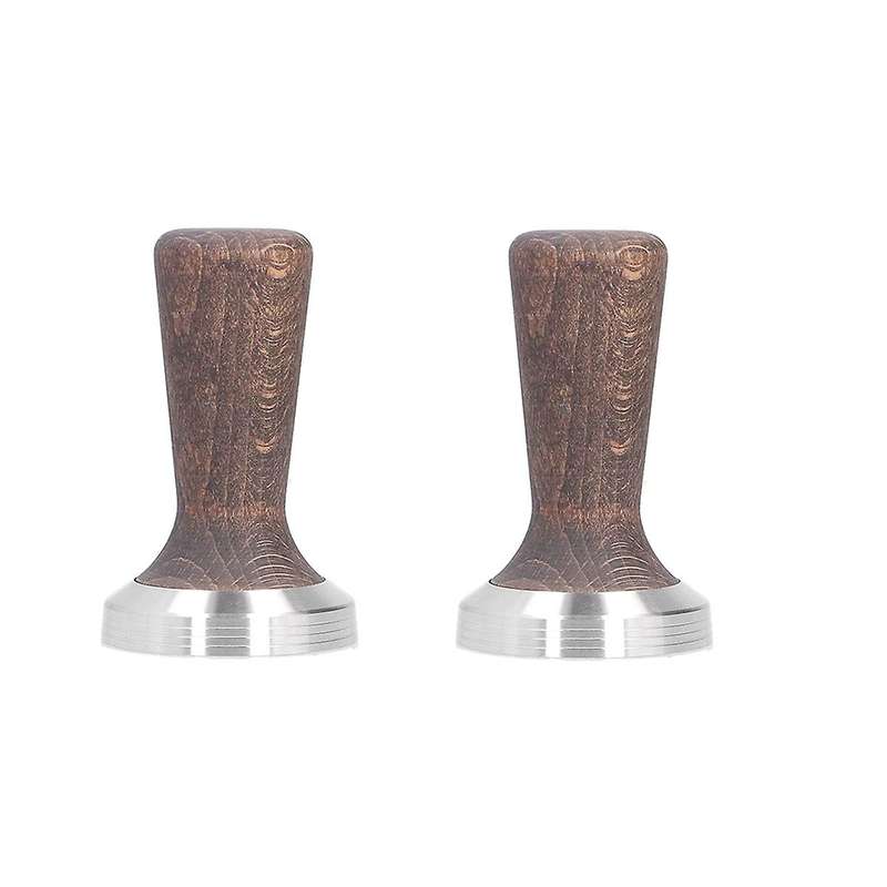58 Mm Coffee Briquette with Walnut Handle Flat Coffee Powder Pressed