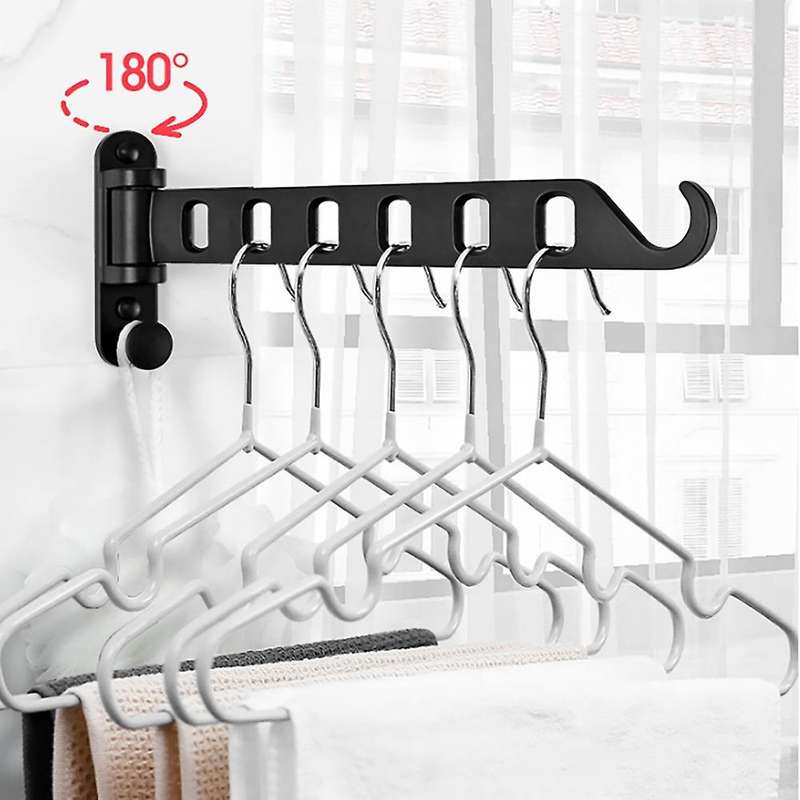 Aluminum Black Clothes Rack Swivel Folding Clothes Hanger Drying Rack