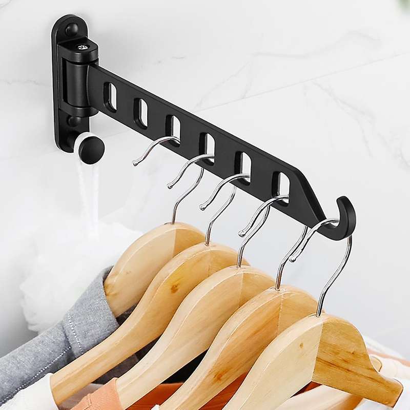 Aluminum Black Clothes Rack Swivel Folding Clothes Hanger Drying Rack
