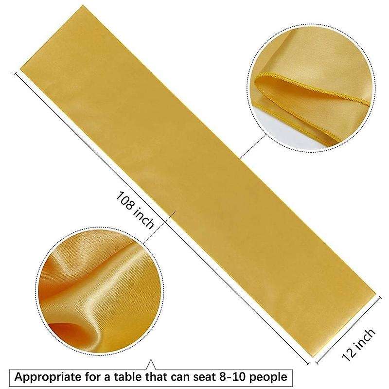 Table Runner for Wedding Baby Baptism Table Decor 10 Pack Gold