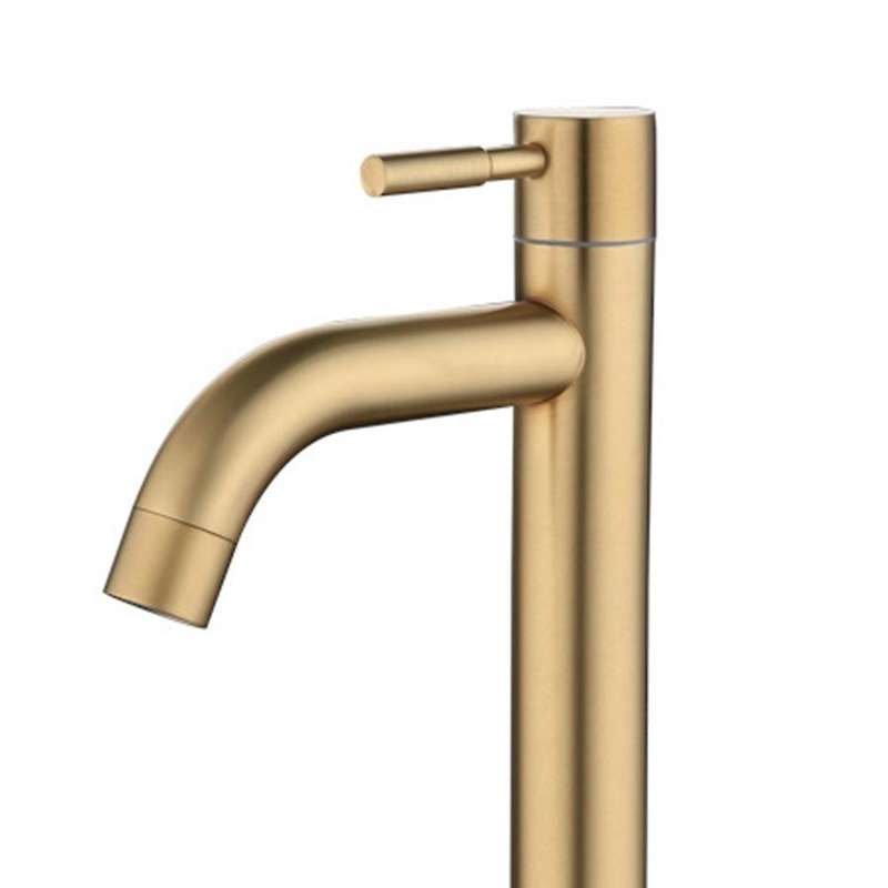 Brush Gold Single Cold Basin Faucet 304 Material Basin Mixer-b