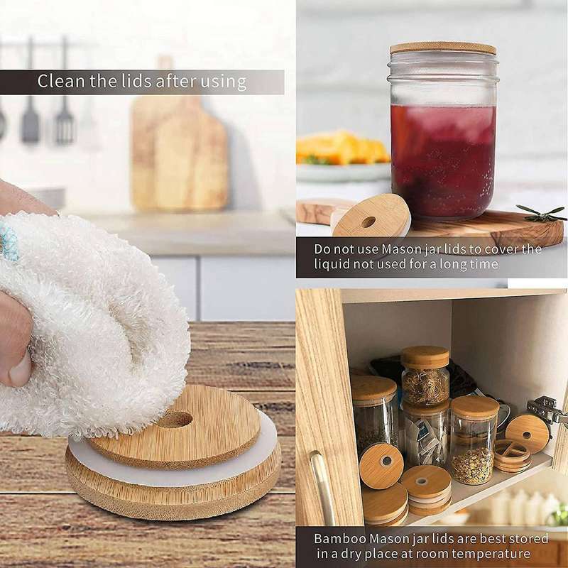 8 Pcs Mason Jar Lids,reusable Bamboo Lids,mason Jar Cover