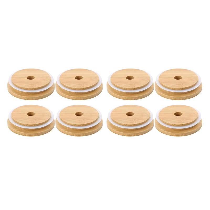 8 Pcs Mason Jar Lids,reusable Bamboo Lids,mason Jar Cover