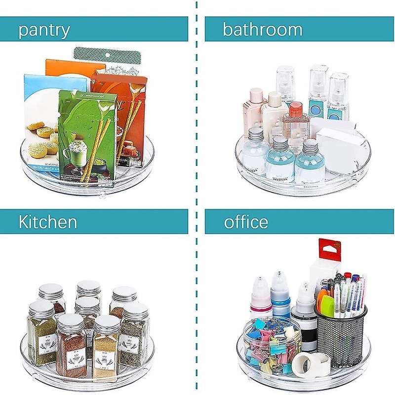 2 Pack Turntable Lazy Susan Spice Rack for Cabinets Kitchen