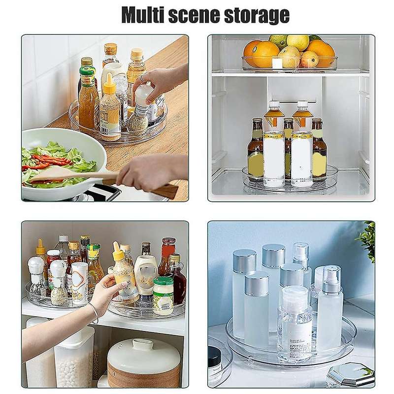 2 Pack Turntable Lazy Susan Spice Rack for Cabinets Kitchen