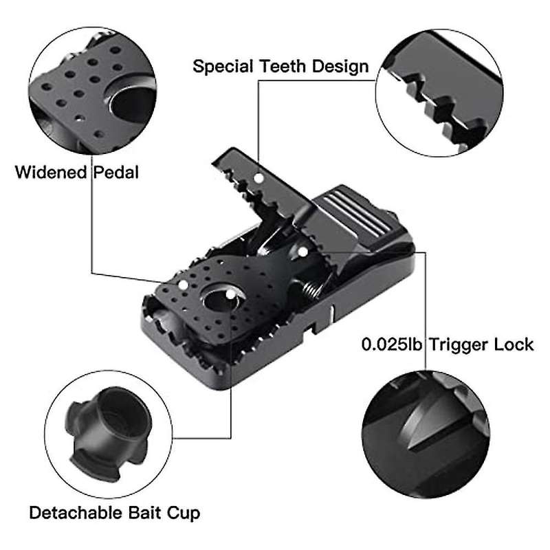 Small Mousetrap Indoor Working Mousetrap with Detachable Bait Cup