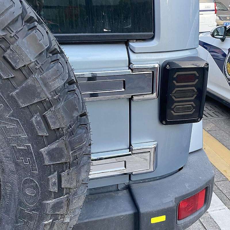 Tailgate Hinge Cover Spare Tire Rear Door Bracket Trim Cover ,silver