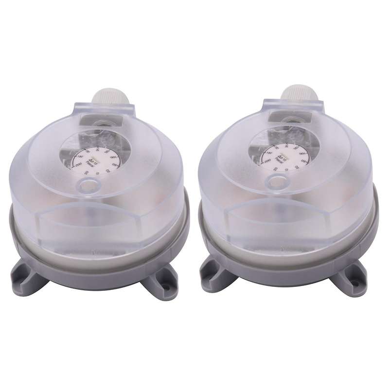 2x Air Differential Pressure Switch 20-200pa Adjustable