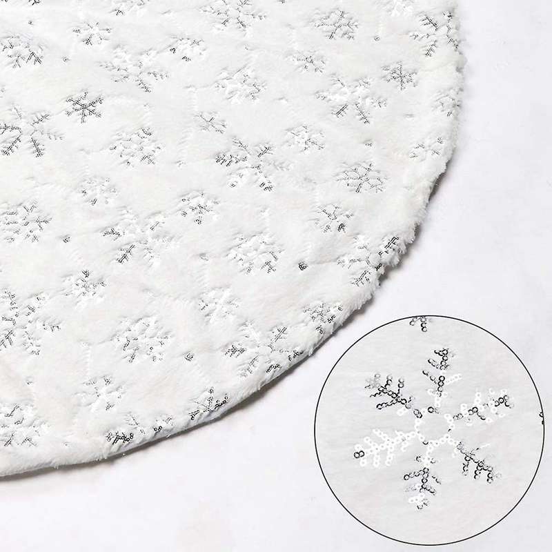 Christmas Tree Skirt Snowflake Cloth Skirt New Year Holiday Decor