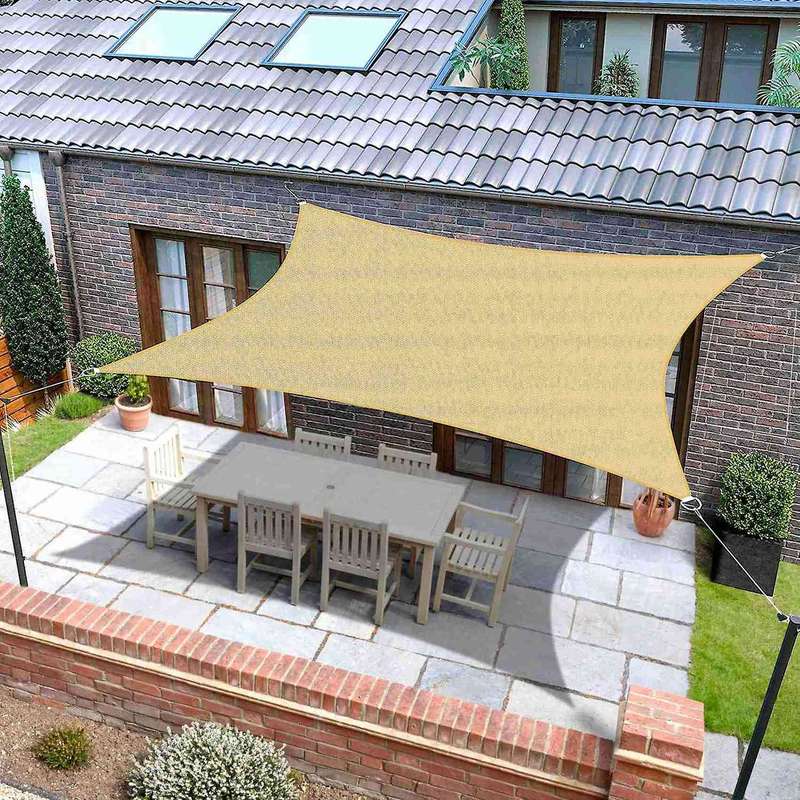 Sun Shade Sail, Rectangle 6.5 X 10inch for Patio, Carport, Backyard