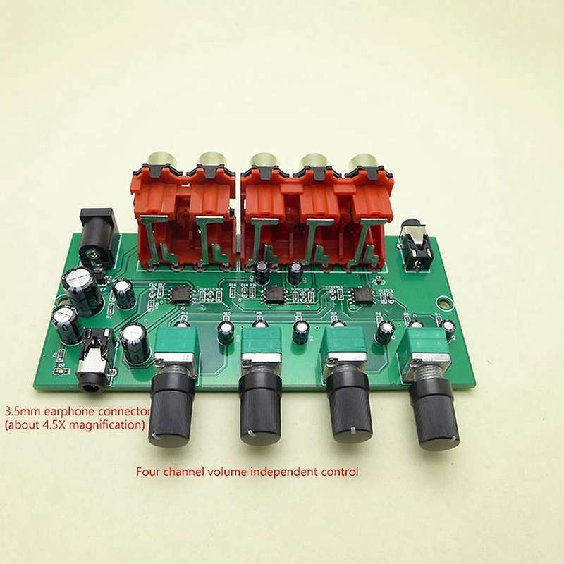 Multi-source Rca Mixer 4 Input 2 Output Audio Switch Switcher Control