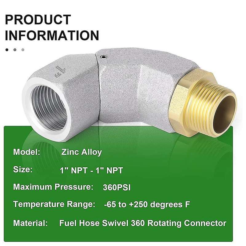 Fuel Hose Swivel 360 Rotating Connector for Fuel Nozzle Swivel 1inch