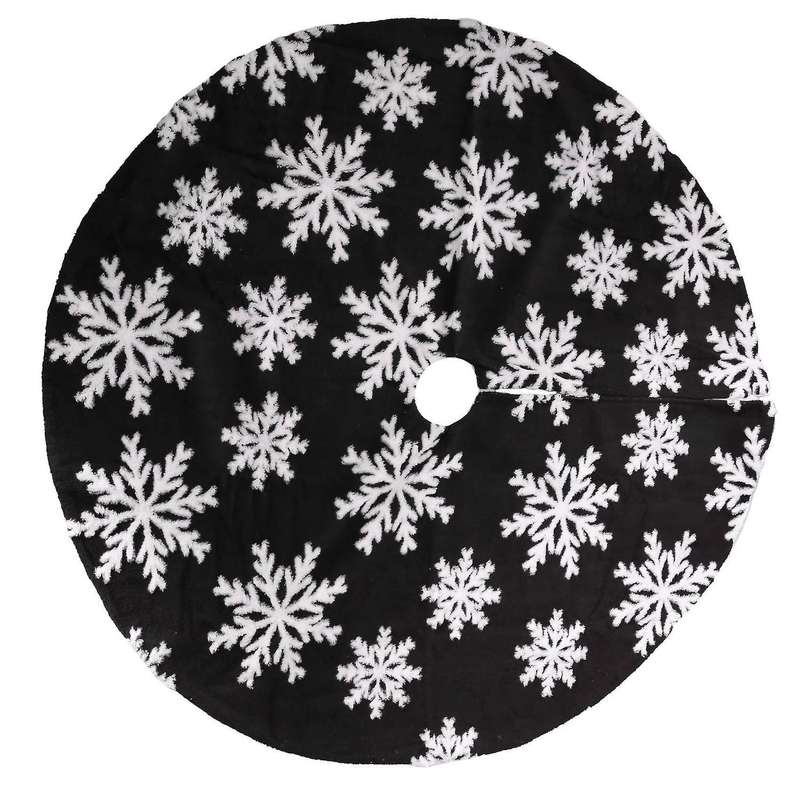 48 In Tree Skirts Faux Fur White Plush Snowflake Christmas Tree Skirt