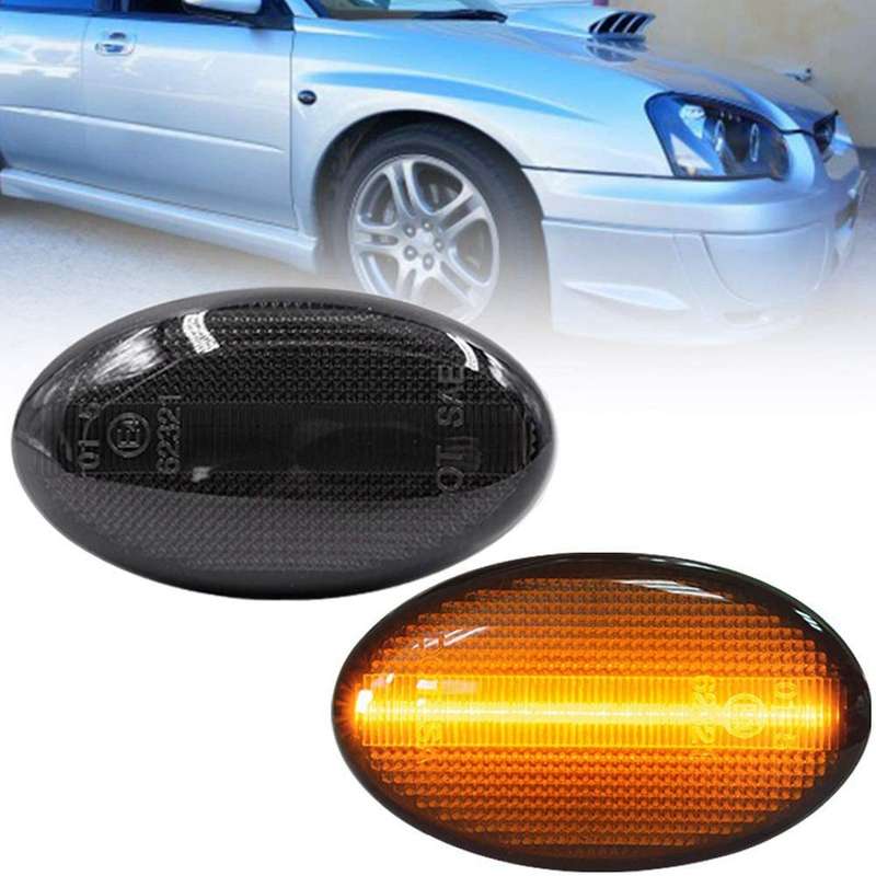 2pcs Amber Led Side Marker Lamp for Subaru Impreza Wrx Smoked