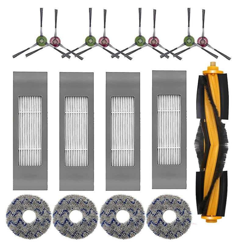 17pcs Main Side Brush Filter Mop Cloth for Ecovacs Deebot T10 Turbo