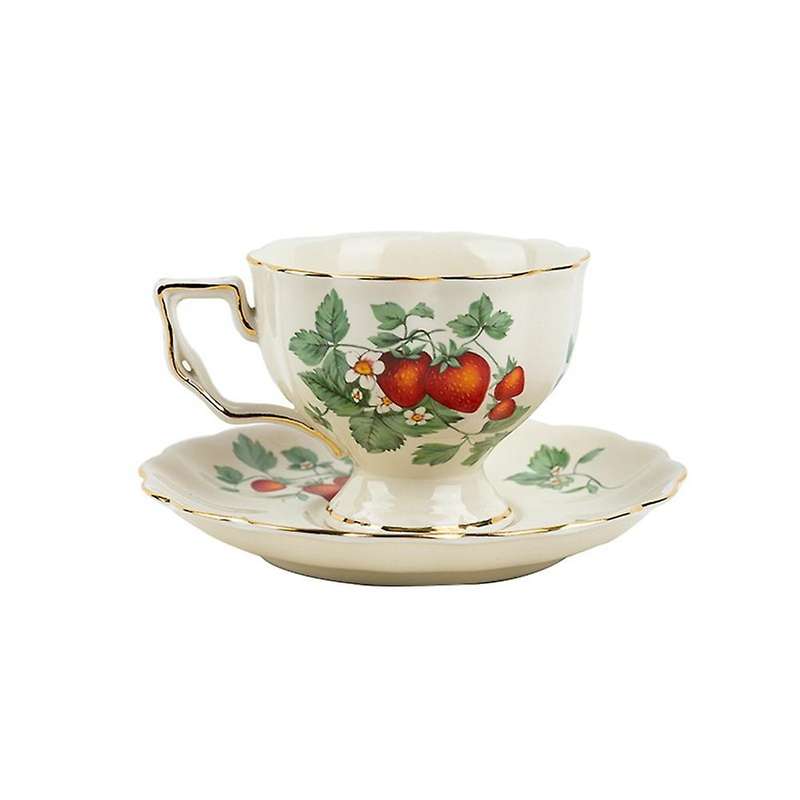French Retro Teapot Coffee Cup Set Gold Edge Cup Saucer Flower Big B