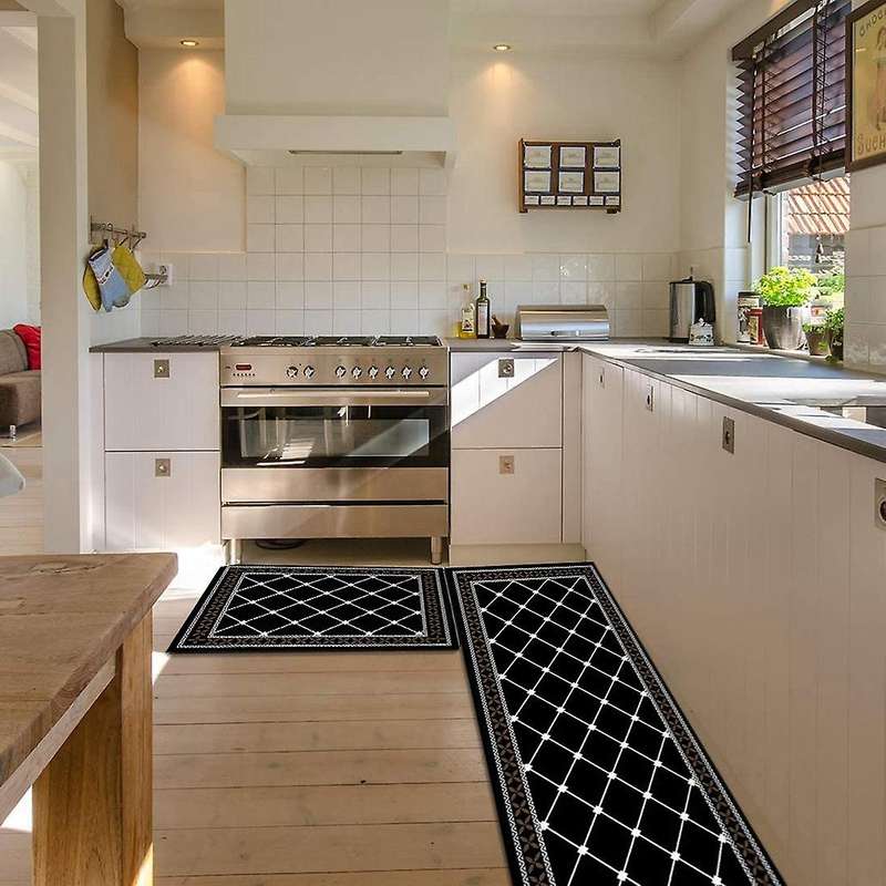 2 Pieces Thick Cushioned Kitchen Floor Mats Set Kitchen Runner Mats