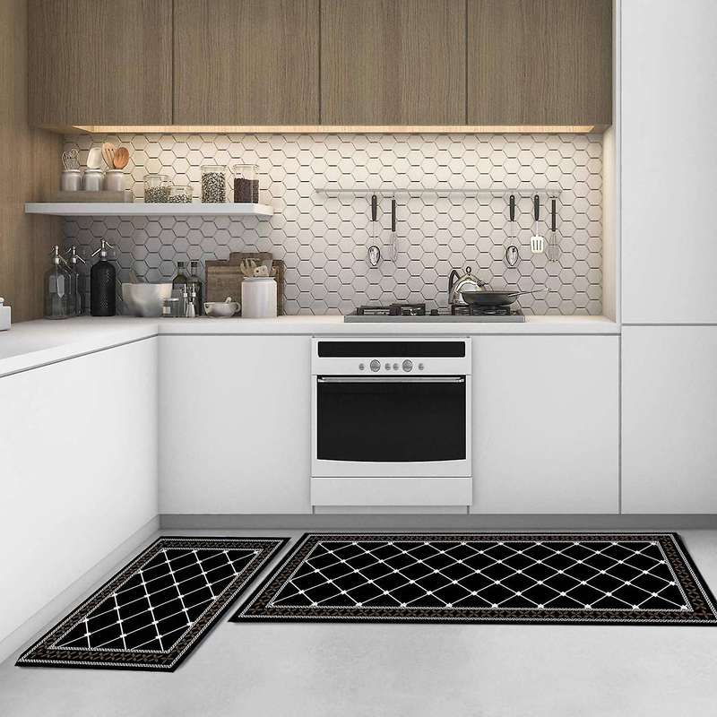 2 Pieces Thick Cushioned Kitchen Floor Mats Set Kitchen Runner Mats