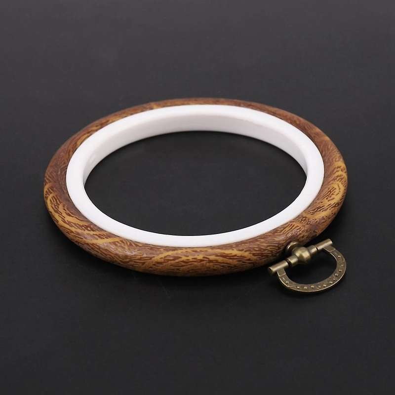 4 Pieces Embroidery Hoop Imitated Wood for Craft Sewing and Hanging