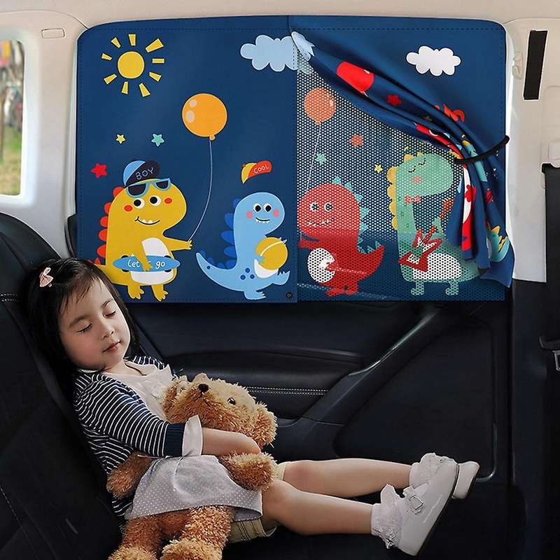 1 Set Of Sunshade Magnetic Suction Car Curtain Cute Cartoon Pattern