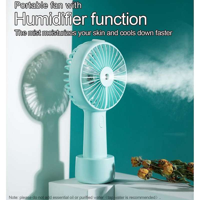 3 Speeds 2500mah Rechargeable Fan with Travel Personal Fan (blue)