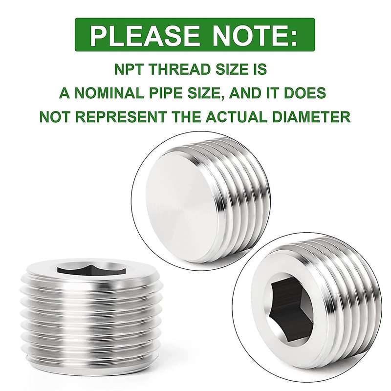 25pcs Stainless Steel Internal Hex Thread Socket Pipe Plug Fitting