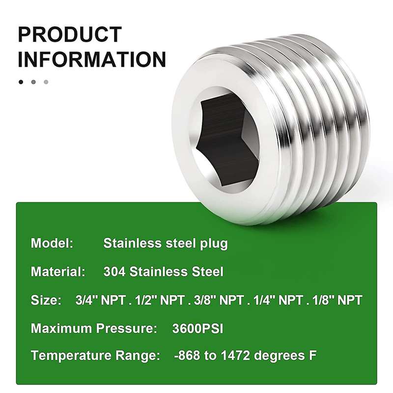 25pcs Stainless Steel Internal Hex Thread Socket Pipe Plug Fitting