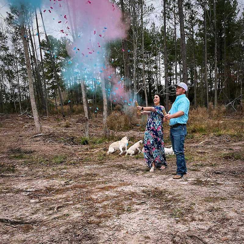 Gender Reveal Confetti Powder Cannon - Set Of 4 Blue&pink Gender