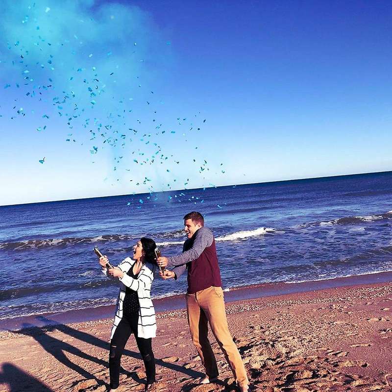Gender Reveal Confetti Powder Cannon - Set Of 4 Blue&pink Gender