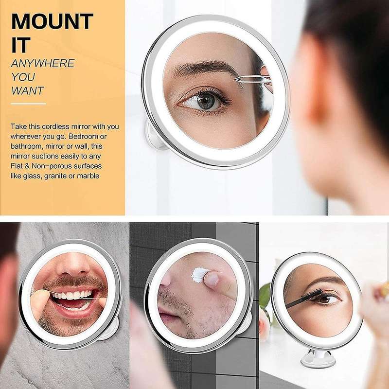10x Makeup Vanity Mirror with Lights - 3 Color & 28 Led Lights